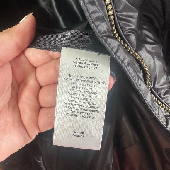 Lauren Ralph Lauren Faux Fur Trim Quilted Puffer Black Jacket Size Small - Picture 10 of 15